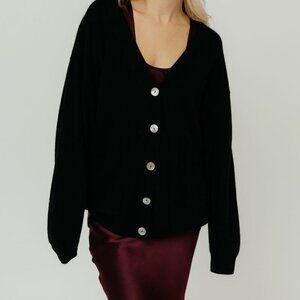 CRUSH Cashmere Cangu Oversized Cardigan in Black